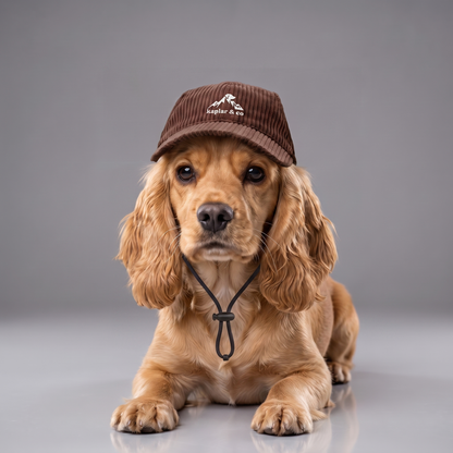 Chien cocker portant la casquette Kaplar & Co Marron