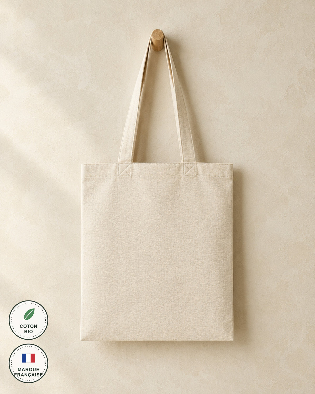 Tote bag personnalisé chien en coton bio beige, marque française Kaplar & Co